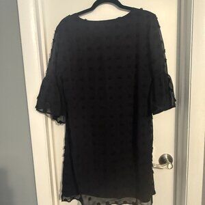 NWOT - Black Chiffon Shift Mini Dress Size Medium